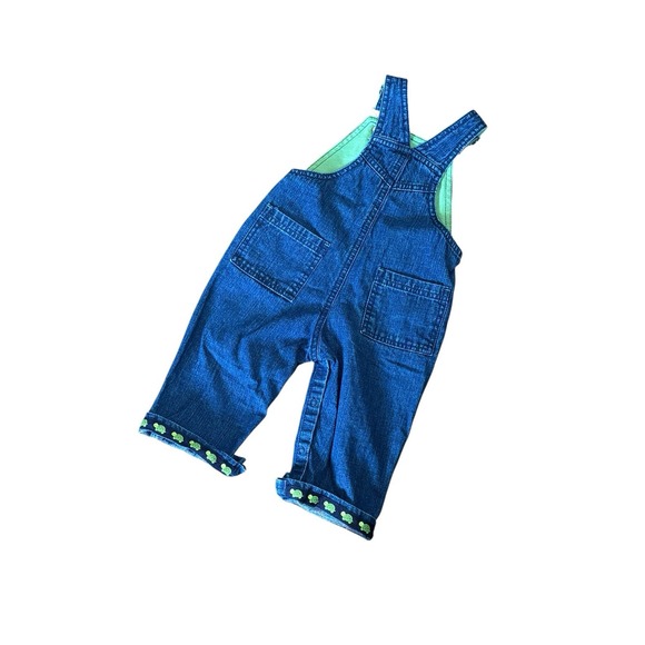 Gymboree Tiny Turtle Denim Bib Overalls 2008 Baby Boy 6-12 Months - Picture 2 of 6